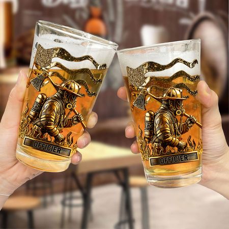 Fier Pompier – Verre à Bière Personnalisé pour Pompier